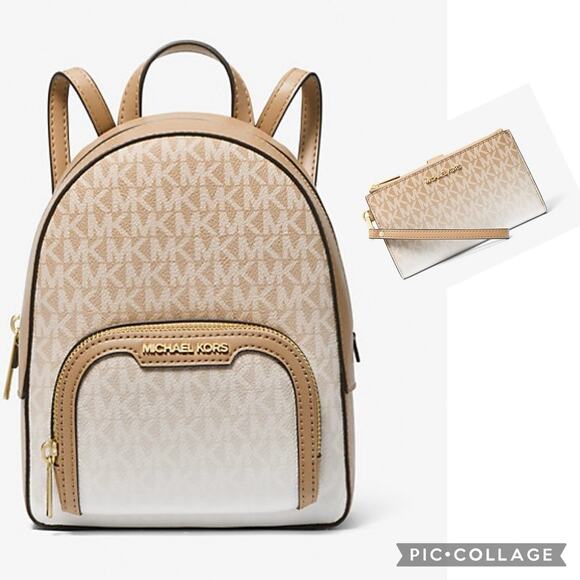 Michael Kors Handbags - Michael Kors Backpack Jaycee Ombré Convertible Bag & Double Zip Wristlet Bundle